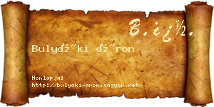 Bulyáki Áron névjegykártya